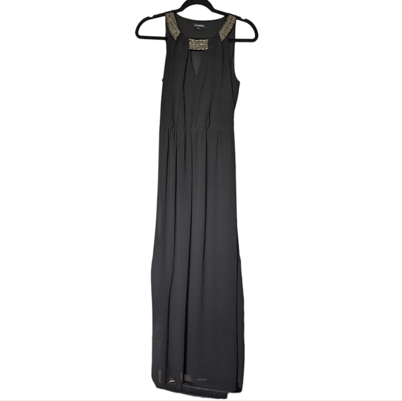 XS • Le Chateau • Beaded High Neckline Maxi Gown - Picture 1 of 2
